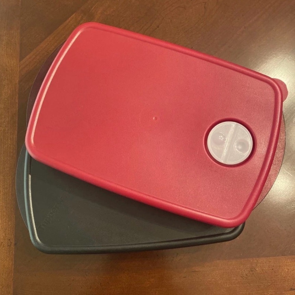 Red and Black 1.4L Tupperware Food Storage Containers
